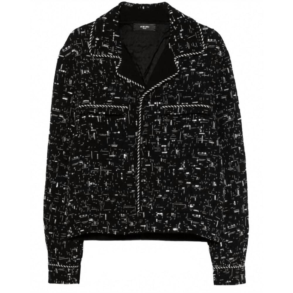 NEW AMIRI men's beaded tuxedo jacket in black